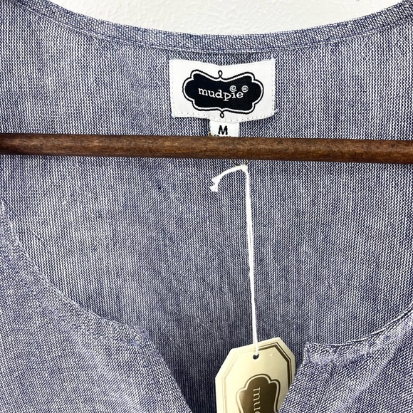 NWT Mud Pie Gigi Embroidered Chambray Tunic Ladies Medium - Picture 4 of 8